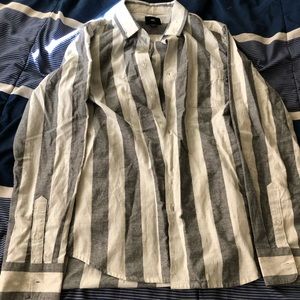 OBEY Multi colored thread button up striped shirt